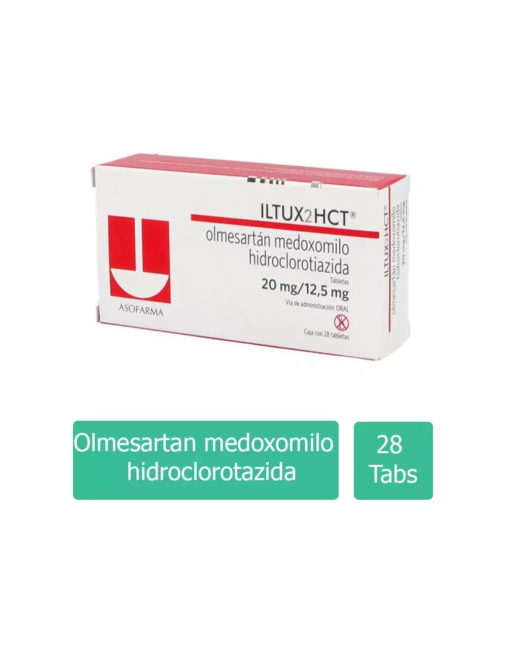 ILTUX2 HCT® 20 mg/12.5 mg - 28 Tabletas | Olmesartán medoxomilo/Hidroclorotiazida | ASOFARMA