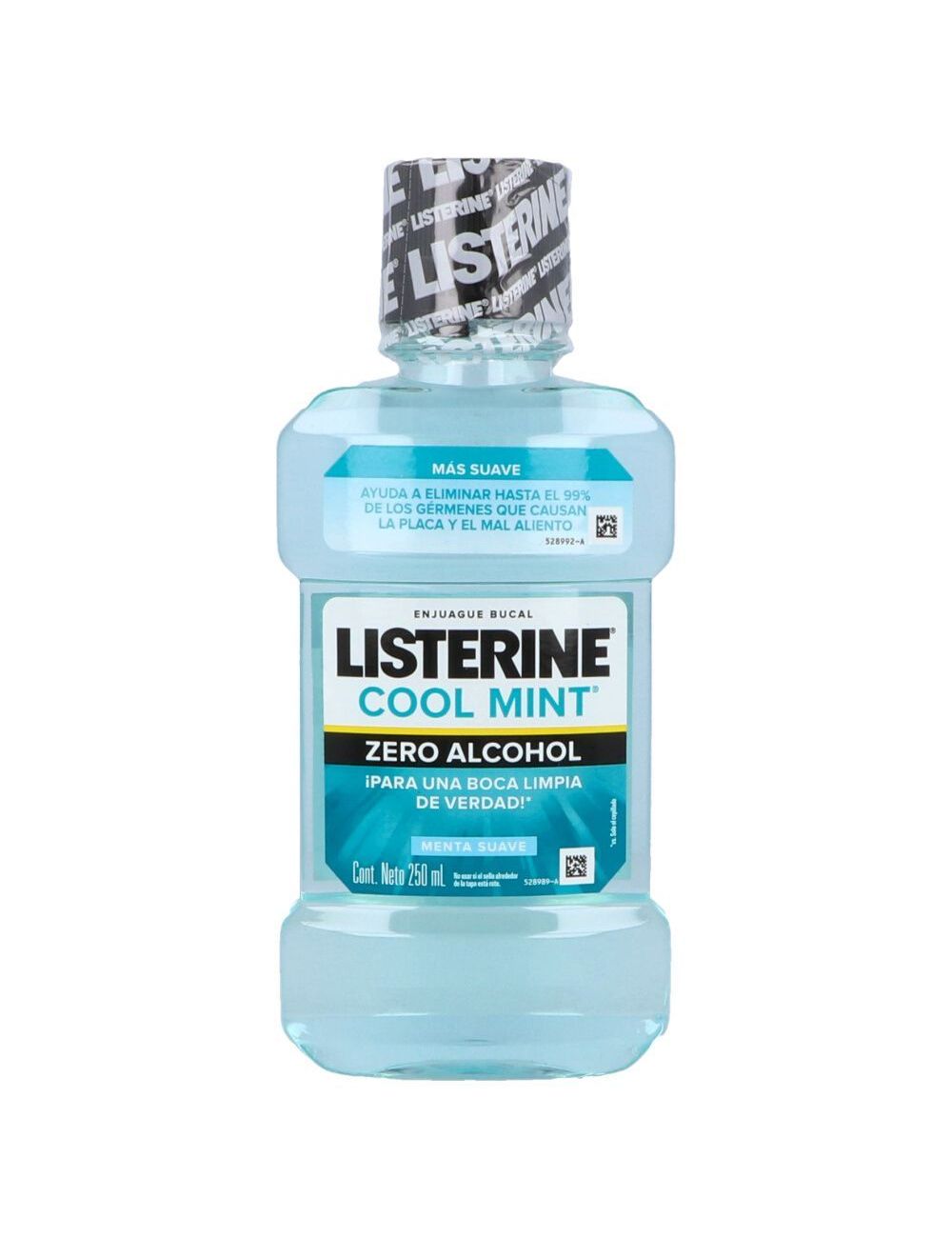 Listerine Enjuague Bucal Zero Alcohol Frasco Con 250 Ml Sabor A Menta Suave