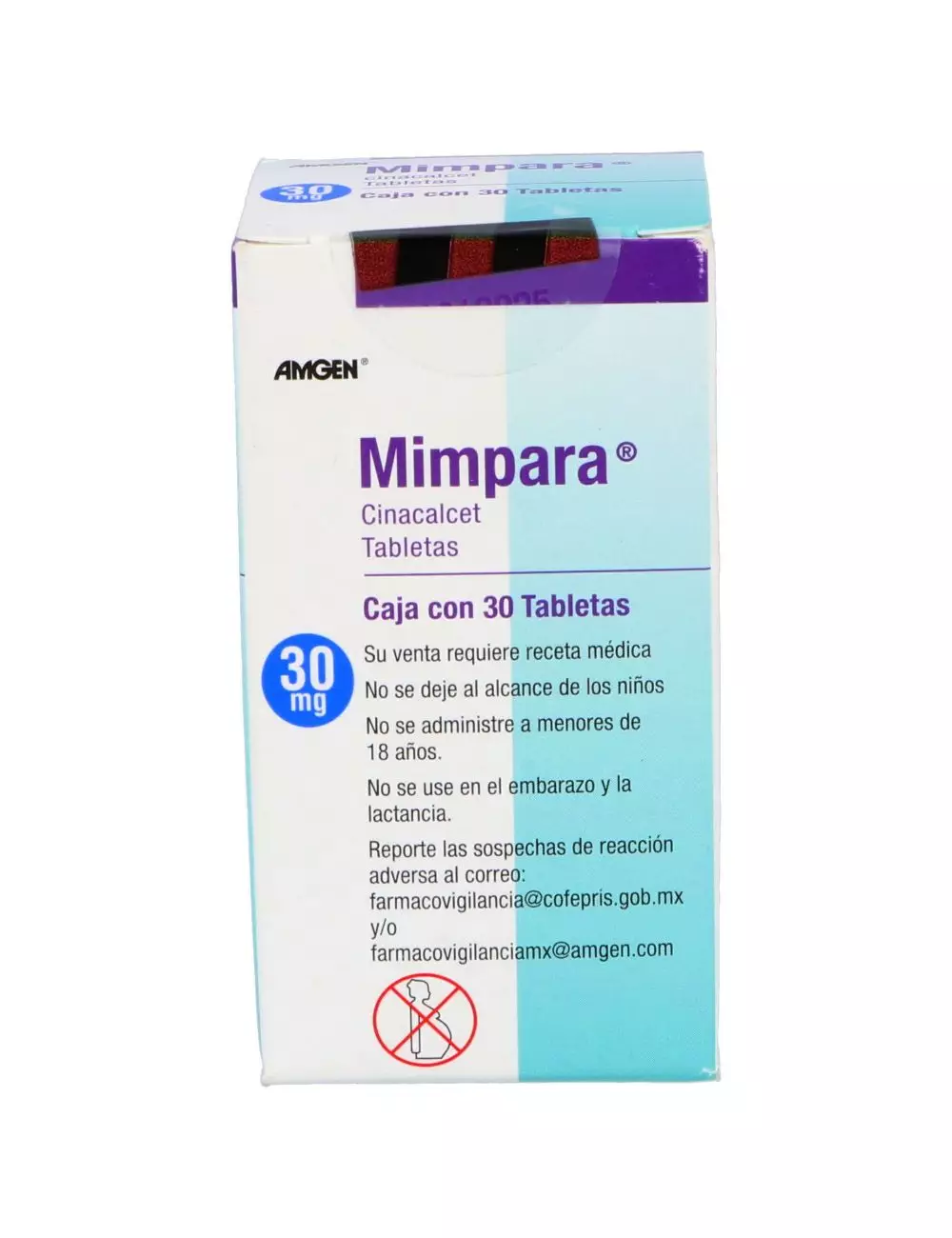 Mimpara® 30 mg (Cinacalcet) - Caja con 30 Tabletas | Amgen