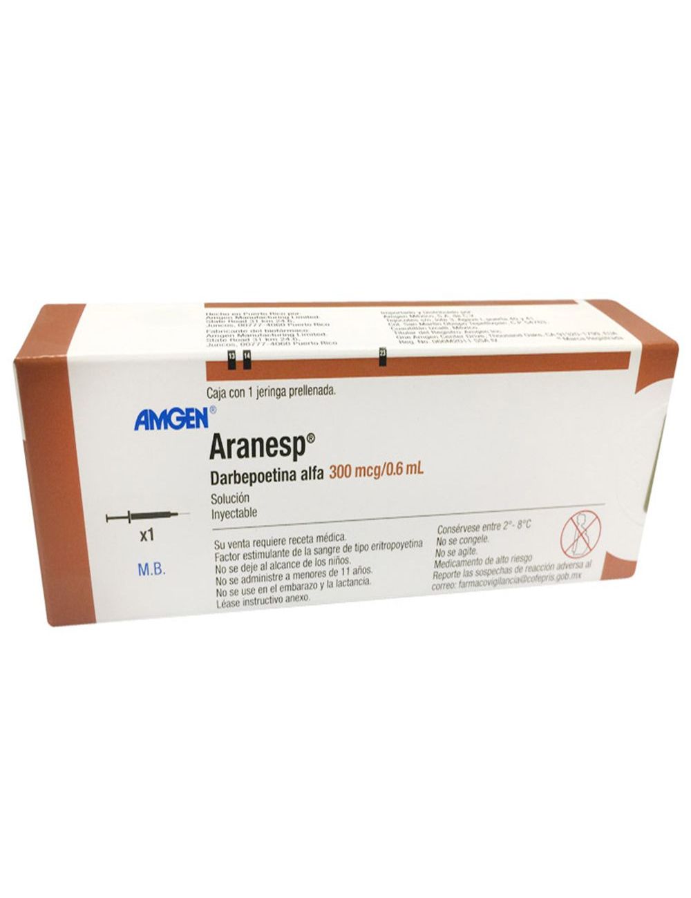 Aranesp 300 mcg/ 0.6 mL Caja Con 1 Jeringa Prellenada - Rx3