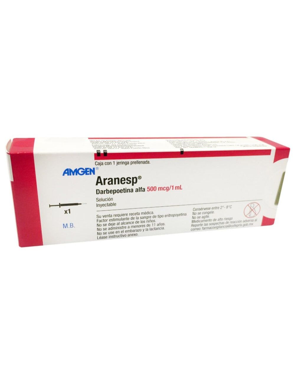 Aranesp 500 mcg Caja Con 1 Jeringa Prellenada - RX3