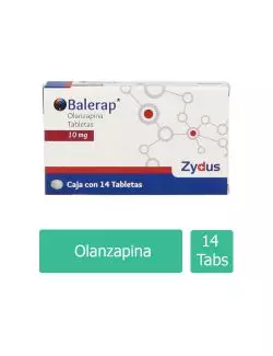 Balerap® 10 mg - Caja con 14 Tabletas (Olanzapina) - Laboratorio Zydus