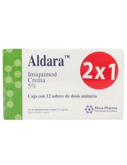 Aldara® (Imiquimod) 0.05 - 12 Sobres de Dosis Unitaria - Sanfer  250 mg 2x1