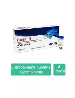 Exetin-A® 4000 UI/mL (Eritropoyetina humana recombinante) - 6 Frascos Ámpula de 1 mL | PISA