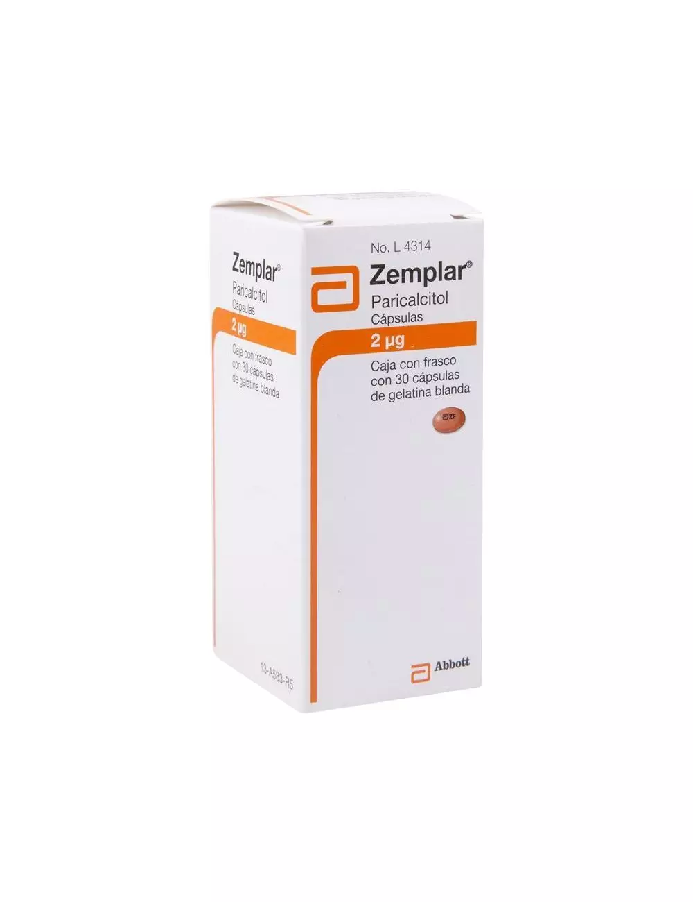 FRM-Zemplar® (Paricalcitol) 2 mcg - Caja con frasco de 30 cápsulas de gelatina blanda | Abbott