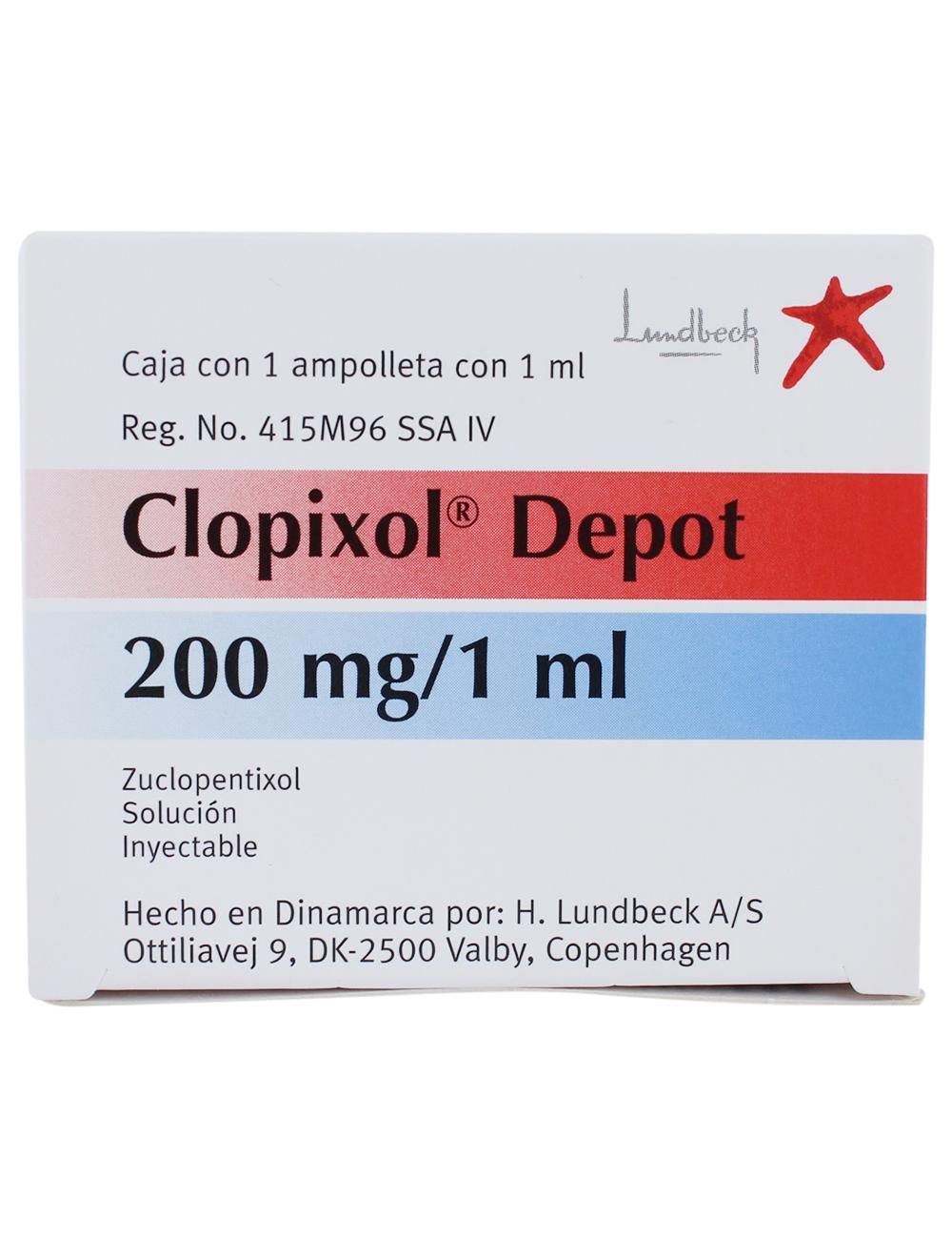 Clopixol Depot Solución Inyectable 200 mg / 1 mL Caja Con Una Ampolleta 1 mL