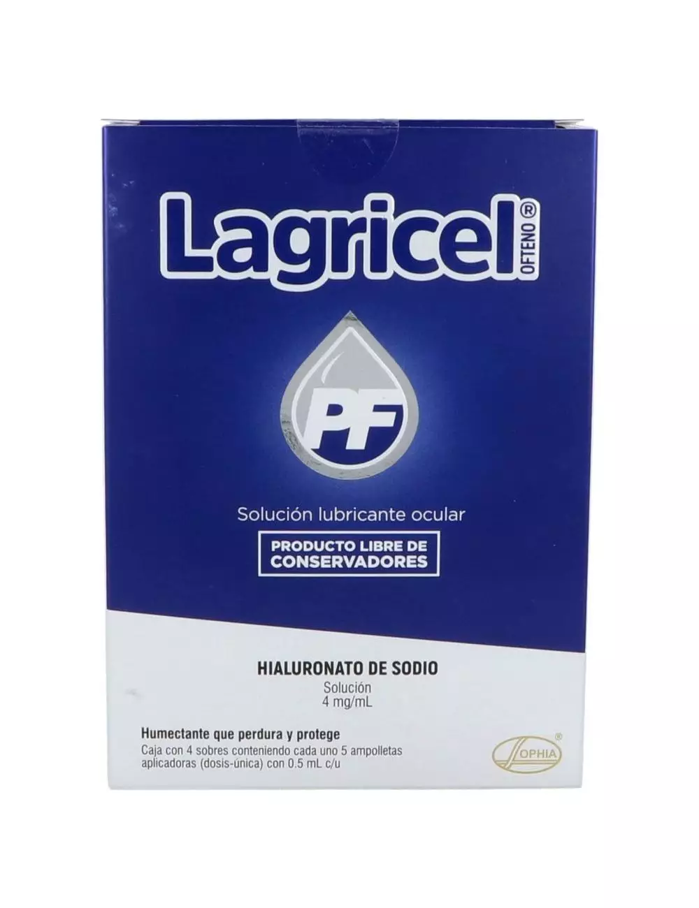 Lagricel Ofteno PF Solución 4 mg / mL Caja Con 4 Sobres