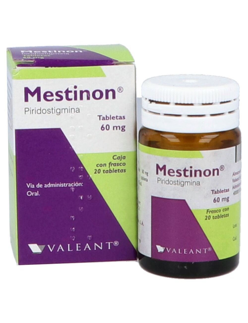 Mestinon 60 mg Caja Con Frasco Con 20 Tabletas