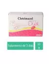 Clotrimazol Dual Ovulos 200 mg/ Crema 1% Caja Con 3 Ovulos y 1 Tubo Con 10 g