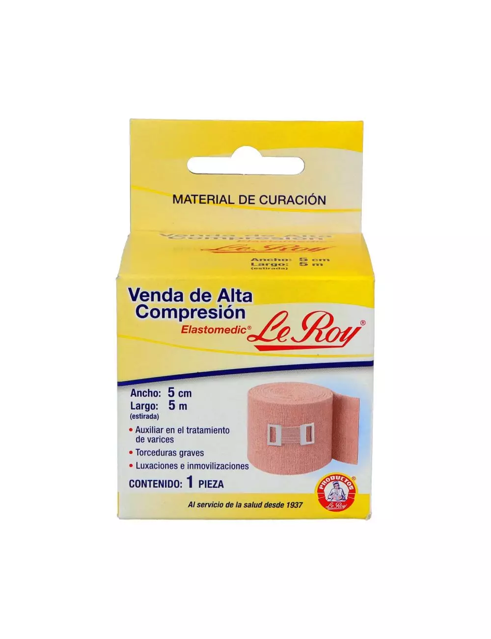 Venda De Alta Comprensión Le Roy 5 cm x 5 m Caja Con 1 Pieza