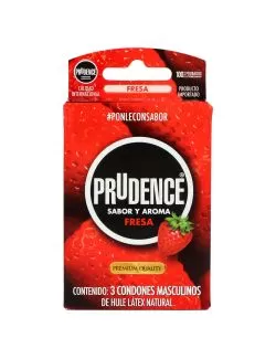 Prudence Sabor y Aroma Fresa Caja Con 3 Condones