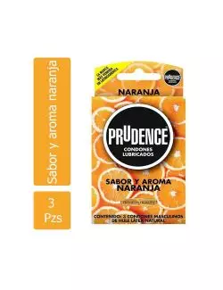 Prudence Naranja Caja Con 3 Condones