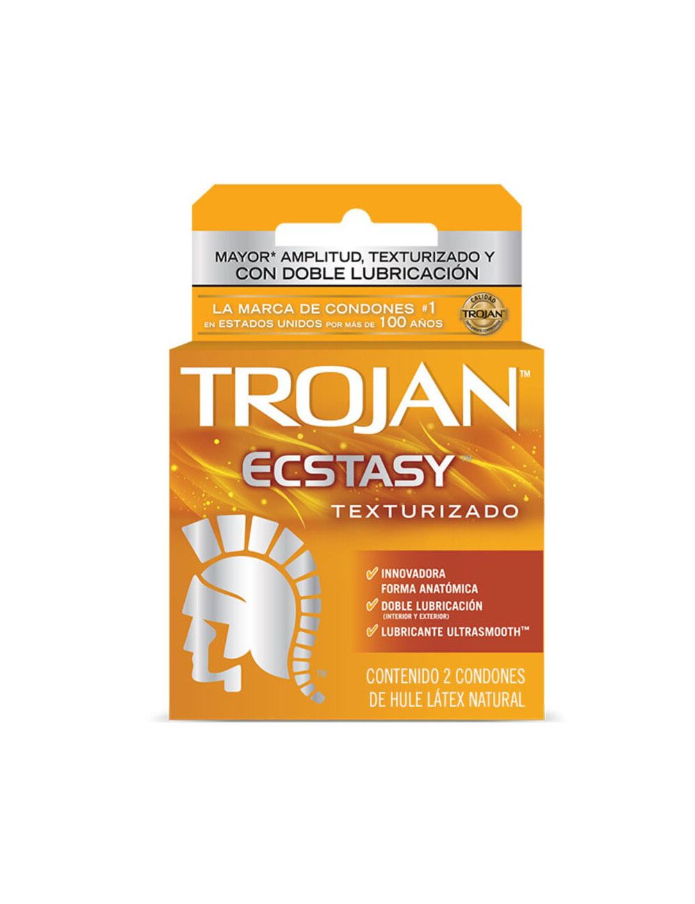 Trojan Texturizado Ecstasy Preservativo Caja Con 2 Condones