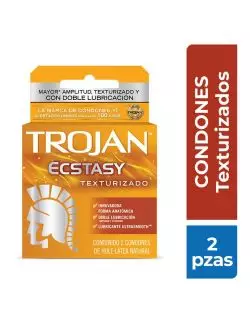 Trojan Texturizado Ecstasy Preservativo Caja Con 2 Condones