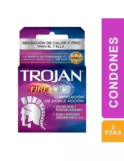 Trojan Fire & Ice Caja Con 3 Condones