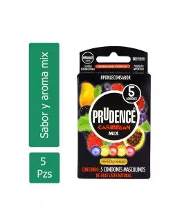 Prudence Caribbean Sabor Y Aroma Mix Caja Con 5 Condones