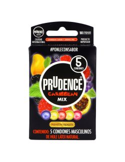 Prudence Caribbean Sabor Y Aroma Mix Caja Con 5 Condones