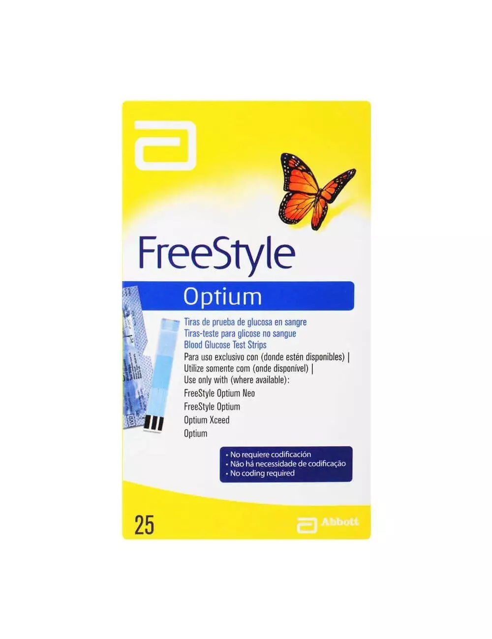 FRM-Freestyle Optium Tiras Reactivas Caja Con 25 Tiras