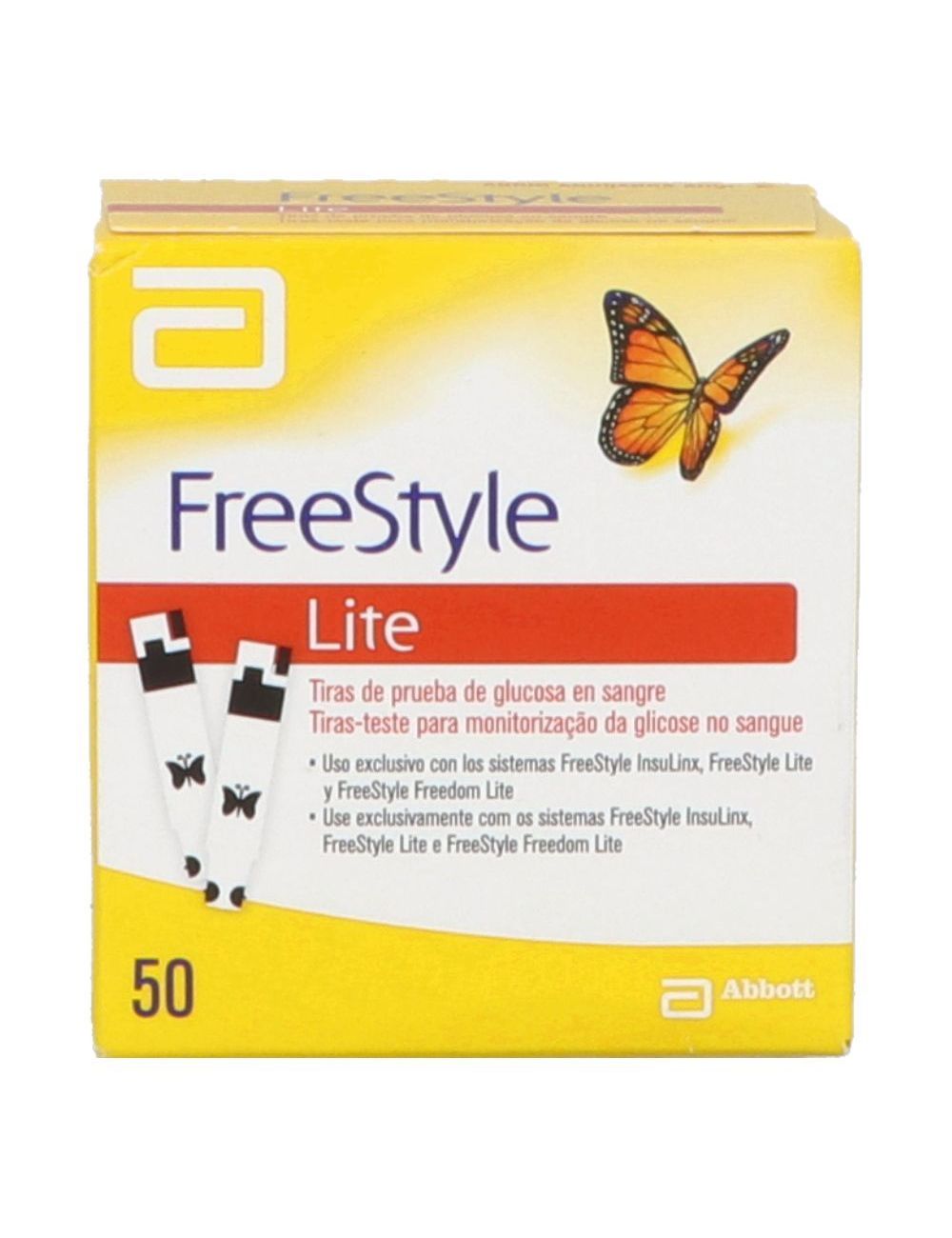 FRM-Free Style Lite Tiras De Prueba De Glucosa En Sangre Caja Con 50 Piezas