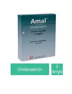 Amal® 2mg/ml (Ondansetrón) - 3 ampolletas de 4ml - Probiomed