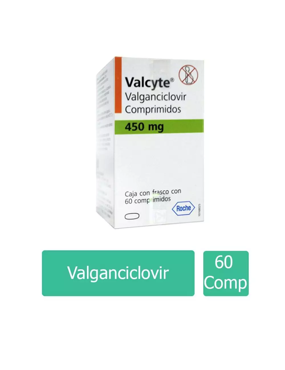 Valcyte® (Valganciclovir) 450 mg - Frasco con 60 Comprimidos - Roche