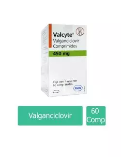 Valcyte® (Valganciclovir) 450 mg - Frasco con 60 Comprimidos - Roche