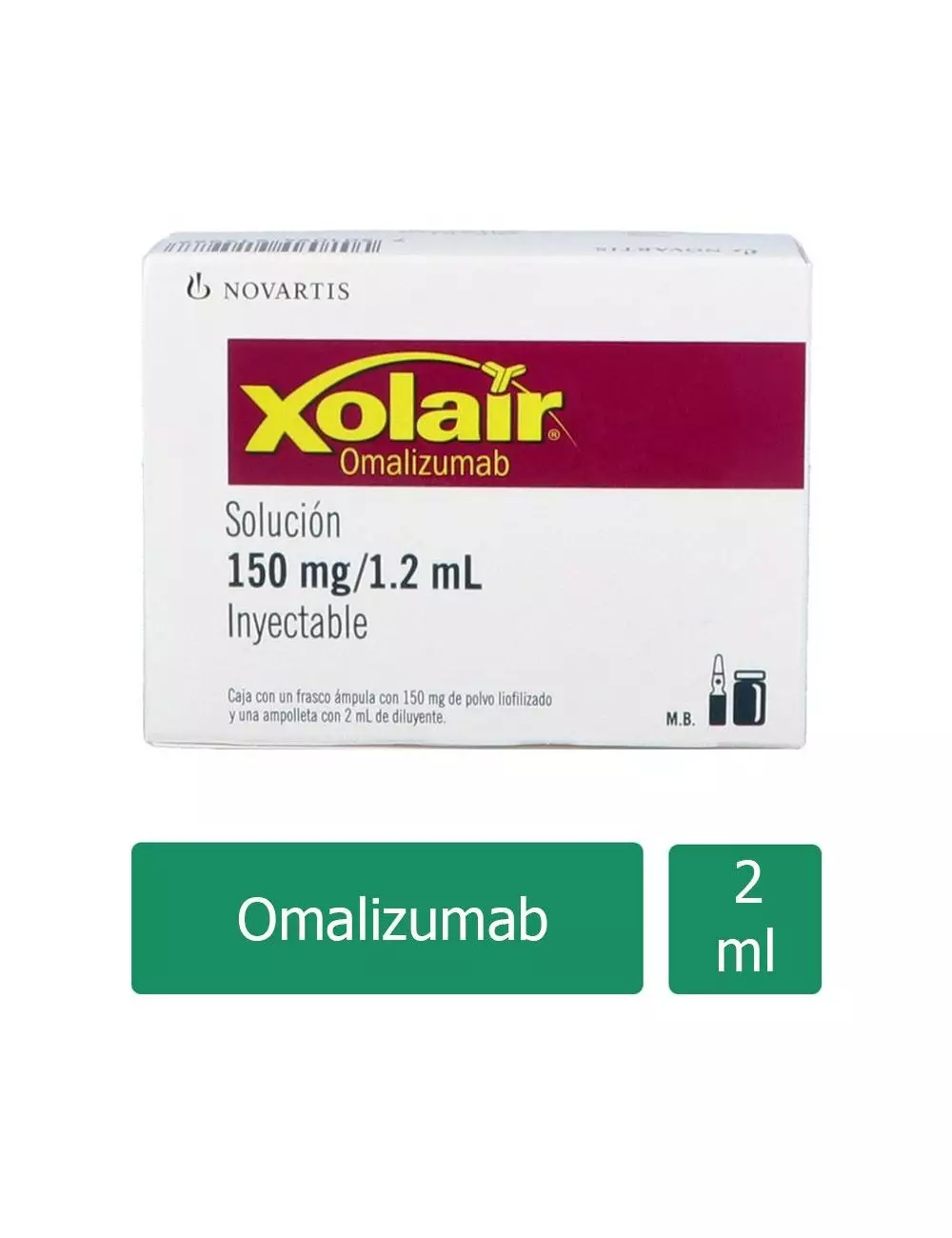 Xolair® (Omalizumab) 150 mg/1.2 ml - 1 Frasco Ámpula - Novartis - RX3