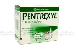 Pentrexyl 250mg Caja Con 3 Frascos Ámpula y 3 Ampolletas Con 2mL -RX2