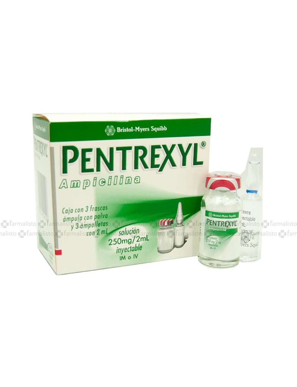 Pentrexyl 250mg Caja Con 3 Frascos Ámpula y 3 Ampolletas Con 2mL -RX2