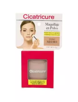 CICATRICURE MAQUILLANTE POLVO TONO MEDIO C/10 G