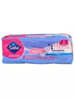 SABA DIARIOS REGULAR CAJA CON 28 – PROTECTORES DIARIOS