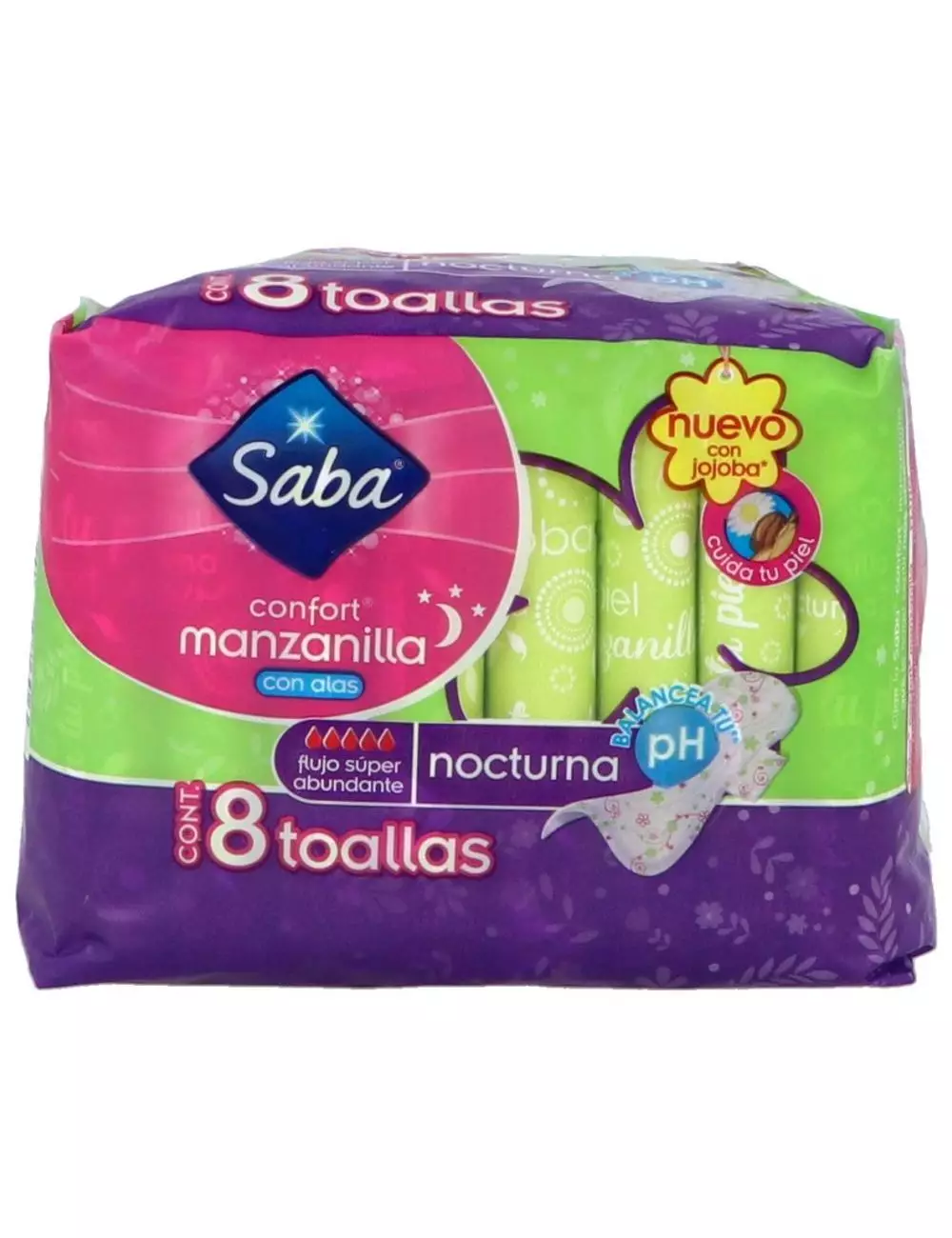 Saba Confort Manzanilla Con Alas Paquete Con 8 Toallas - Nocturna