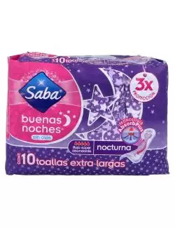 Saba Buenas Noches Sin Alas Empaque Con 10 Toallas