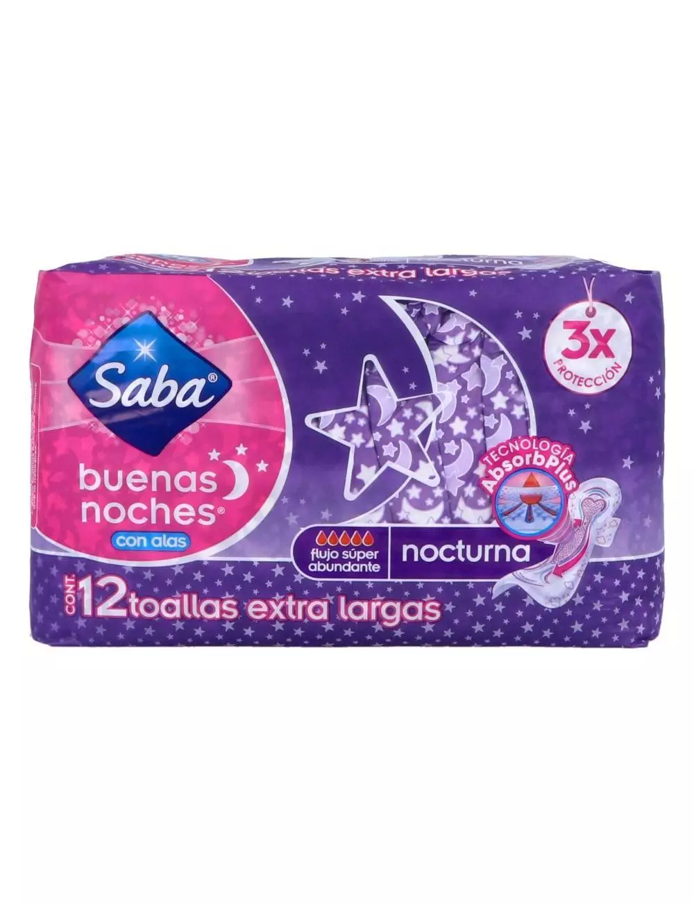 Saba Buenas Noches Con Alas NocturnaPaquete Con 12 Toallas