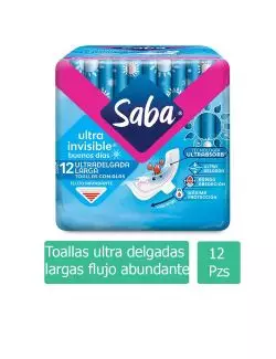 Saba Ultra Invisible Con Alas Paquete Con 12 Toallas