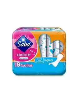 Toallas Sanitarias Saba Amore Sin Alas Con 8 Piezas