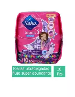 Saba Teens Nocturnas Con Alas Paquete Con 10 Toallas