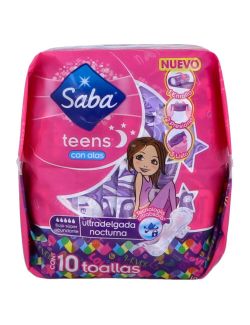 Saba Teens Nocturnas Con Alas Paquete Con 10 Toallas