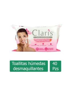 Claris Toallitas Húmedas Desmaquillantes Bolsa Con 40 Piezas