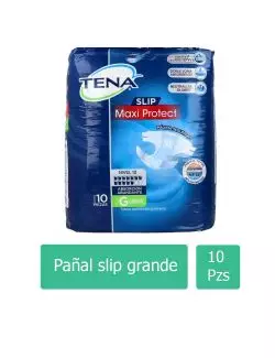 Tena Pañal Slip Grande Talla 40-60 Empaque Con 10 Pañales