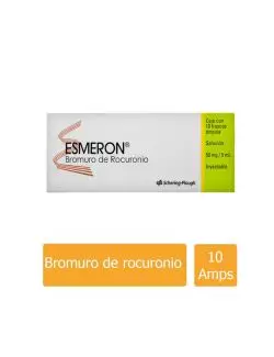 Esmeron® (Bromuro de Rocuronio) 50mg/5ml - 10 Frascos Ámpula - Schering Plough - RX3