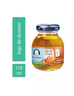 Gerber Jugo 1er Etapa  Frasco Con 118 mL -Sabor Durazno