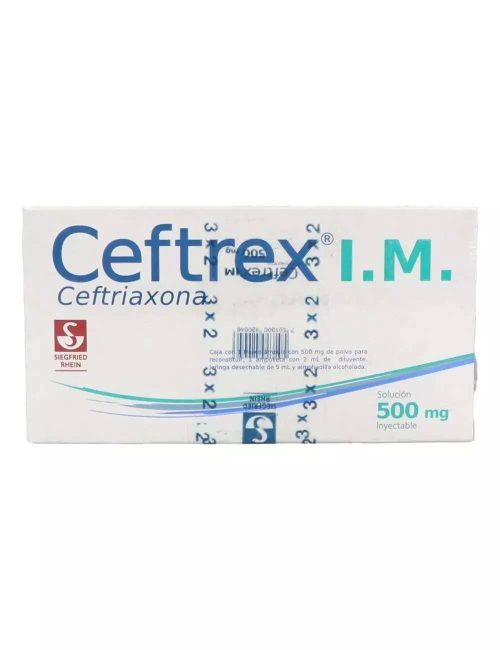 Ceftrex I.M 500 mg  Caja Con Frasco Ámpula y Ampolleta Diluyente -RX2