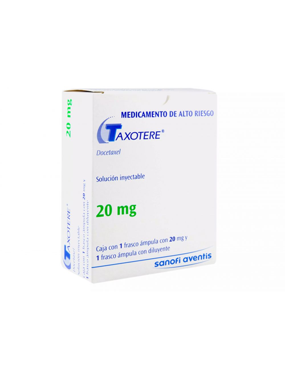 Taxotere 20 mg Caja Con 1 Frasco Ámpula y 1 Frasco De Diluyente 1.5 mL RX3