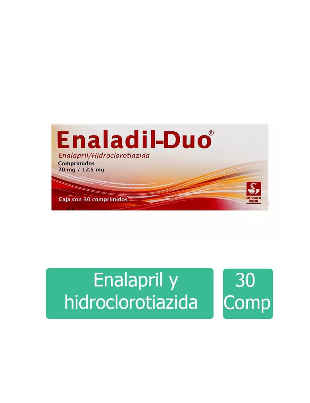 Enaladil-Duo® 20 mg/12.5 mg - Caja con 30 comprimidos | Enalapril/Hidroclorotiazida | Siegfried Rhein