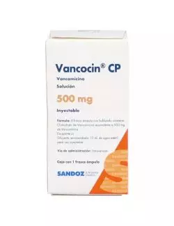 Vancocin CP 500 mg Solución Inyectable Caja Con 1 Frasco Ámpula - RX2