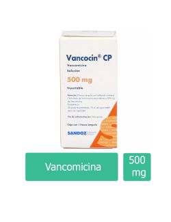 Vancocin CP 500 mg Solución Inyectable Caja Con 1 Frasco Ámpula - RX2