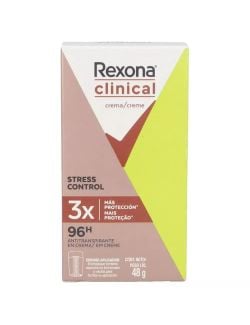 Antitranspirante En Crema Rexona Womam Clinical Stress Control Caja Con Barra Con 50 g