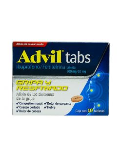 Advil Tabs 200 mg/10 mg Caja Con 10 Tabletas