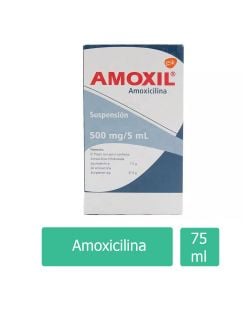Amoxil Pediátrico 500 mg / 5 mL Caja Con Frasco Con Polvo Para 75 mL - RX2